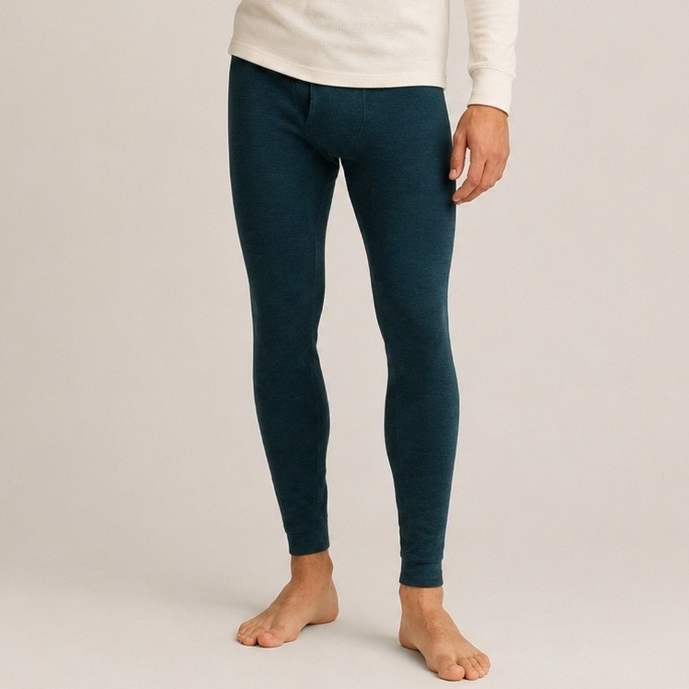 Quince 100% Merino Wool Cold Weather Base Layer Bottoms Thermal Teal Small NWOT